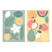 Adesivi alimentari frutta e foglie - Dailylike - 2 fogli