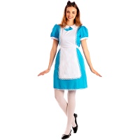 Costume di Alice blu e bianco per donna