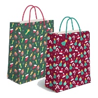 Busta regalo natalizia di 14 x 11,5 x 6,7 cm con figure - 1 unità