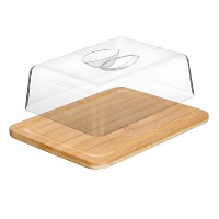 Porta formaggi rettangolare in bambù 26 x 20 x 7,3 cm