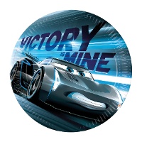 Piatti Cars blu da 23 cm - 8 unità