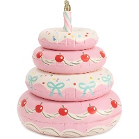 Palloncino a forma di torta rosa a ciambelle autoportante 72 x 89 cm