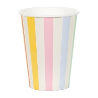 Bicchieri a righe multicolor 400 ml - confezione da 6