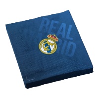 Tovaglioli del Real Madrid blu 16,5 x 16,5 cm - 12 pezzi