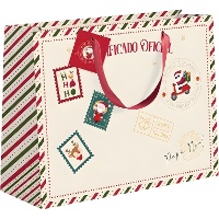 Borsa regalo 35 x 28 x 15 cm con Babbo Natale