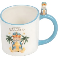 Tazza da 414 ml del Re Magio Melchiorre con statuina