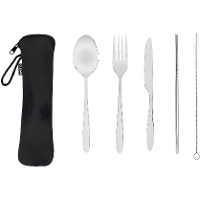 Set di posate in acciaio inossidabile con custodia - 5 pezzi