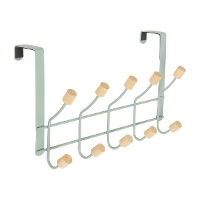 Appendiabiti da porta con 5 ganci verde acqua