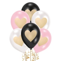 Palloncini in lattice con cuore 27 cm - Amscan - 6 pz.