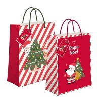 Busta regalo di Natale rossa 14 x 11,5 x 6,7 cm - 1 unità