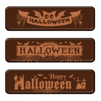 Segno di Halloween di cioccolato fondente con disegni assortiti - 135 pezzi.