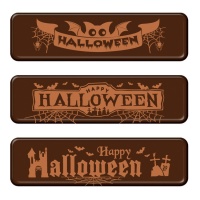 Segno di Halloween di cioccolato fondente con disegni assortiti - 135 pz.