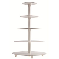 Supporto per torte in plastica bianca a 5 livelli