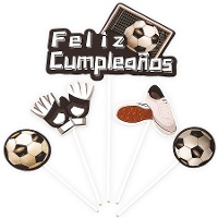 Toppers per torta di compleanno a tema calcio - 5 pezzi