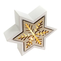 Stella ornamentale con fiocco di neve e LED 19,7 x 17 x 5,9 cm