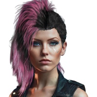 Parrucca punk con cresta rosa