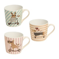Tazza da 400 ml con cani sul monopattino - 1 pezzo