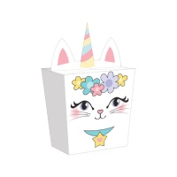 Scatola di cartone gatto unicorno - 8 pezzi