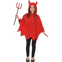 Poncho da diavoletto con cappuccio per bambini