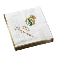 Tovaglioli del Real Madrid per Compleanno Felice - 12 pezzi