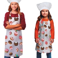Set grembiule e cappello da cuoco per bambini con stampa cupcake