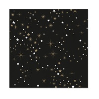 Tovaglioli neri con stelle di 16,5 x 16,5 cm - 30 unità