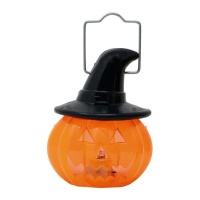 Candela LED a forma di zucca con cappello