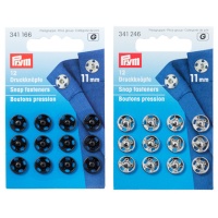 Bottoni a pressione da 1,1 cm - Prym - 12 paia\\ \\Caratteristiche:\\ \ \Materiale: ottone\ \Inossidabili\ \Con foro per cucitura\ \Maschio con flangia\ \\\ \ \Diametro: 1,1 cm\ \\