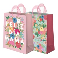 32 x 26 x 10 cm sacchetto regalo di Buona festa della mamma e fiori - 12 pezzi.
