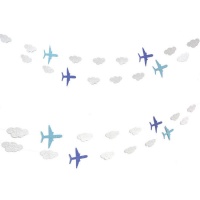 Festone nuvole ed aerei Bon Voyage - 2,5 m