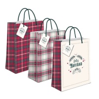 Paperchase - Busta regalo natalizia grande con Babbo Natale che balla