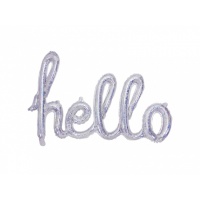Palloncino scritta Hello argentata da 72 x 45 cm - PartyDeco