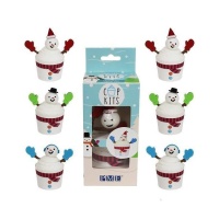 Set decorativo cupcake pupazzi di neve - PME - 6 unità