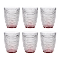 Bicchiere da 300 ml con punto d'acqua rosso - 6 pz.