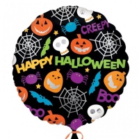 Palloncino Happy Halloween con disegni e testo da 46 cm - Anagram