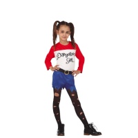 Costume supercattiva Harley da bambina