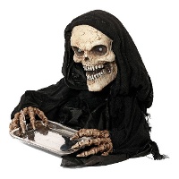 Scheletro e vassoio con luce e suono di 45 x 35 cm