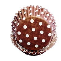 Capsule per cupcake marroni con puntini bianchi - PME - 60 pz.