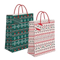 Borsa regalo da 45 x 33 x 10 cm bianca Natale - 1 unità