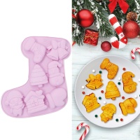 Stampo natalizio a forma di calza in silicone da 24 cm