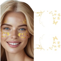Gioielli adesivi per il viso - Farfalle dorate