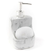 Dispenser sapone marmo con spugna da 7 x 6 x 17 cm - DCasa