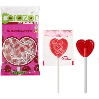 Lecca-lecca a forma di cuore mini - confezionamento singolo - cuore di caramella di Cerdán - 200 pezzi