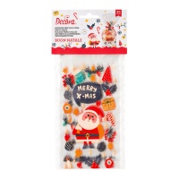 Buste trasparenti per dolcetti con decorazioni natalizie Merry X-Mas da 24 x 12,5 cm - Decora - 20 pezzi
