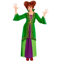 Costume da strega di Salem verde per donna