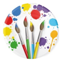 Piatti Pittura a colore 22 cm - 8 unità