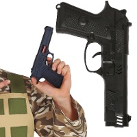 Pistola militare nera - 22 cm