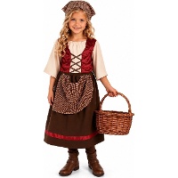 Costume da locandiera con fazzoletto per bambina