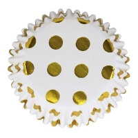 Capsule per cupcakes bianche con pois metallizzati - PME - 30 pezzi