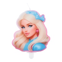 Candela di Barbie Girly di 7 x 7,5 cm - 1 unità
